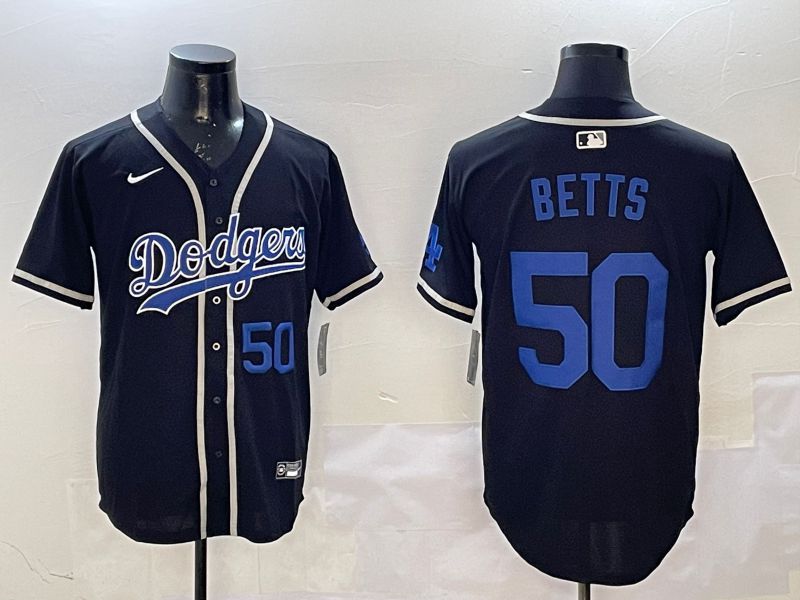 Men Los Angeles Dodgers #50 Betts Black Fashion Game 2025 Nike MLB Jersey style 3->los angeles dodgers->MLB Jersey